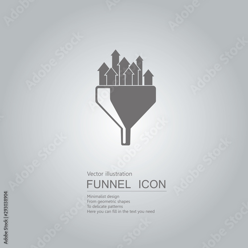 Creative design of the funnel. Isolated on grey background.