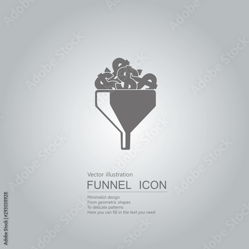 Creative design of the funnel. Isolated on grey background.