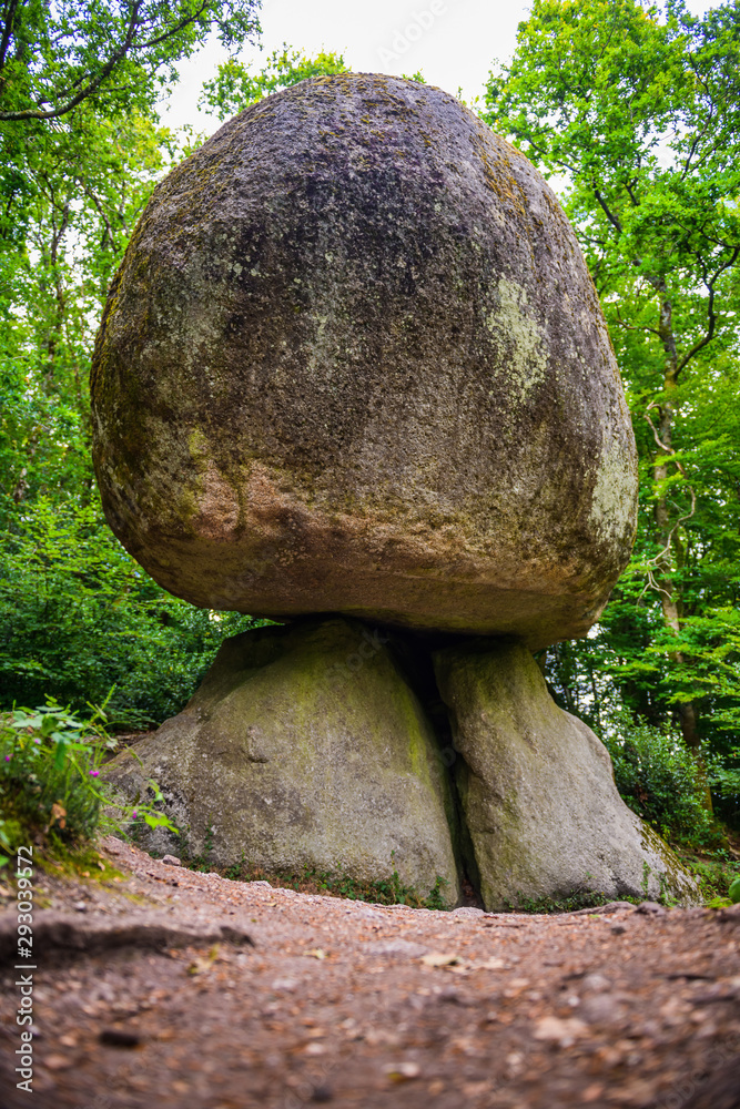 Rocher Champignon is an amazing stone sculpture, which is located near Huelgoat. Finister. Brittany. France Rocher Champignon is an amazing stone sculpture, which is located near Huelgoat. Finister. Brittany. France