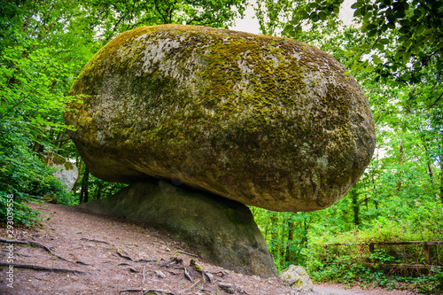Rocher Champignon is an amazing stone sculpture, which is located near Huelgoat. Finister. Brittany. France