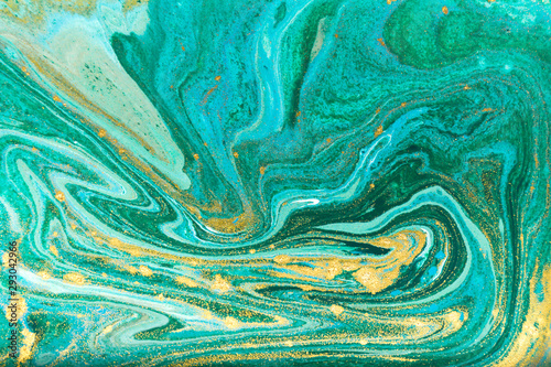 Green and gold marble pattern
