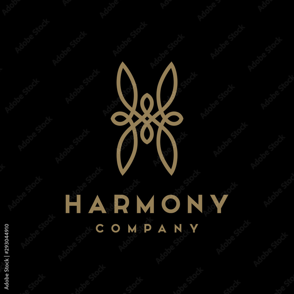 Luxury Beauty Initial Letter H logo design Luxury Beauty Initial Letter H logo design