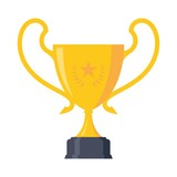 Stars trophy award championship achievement design element