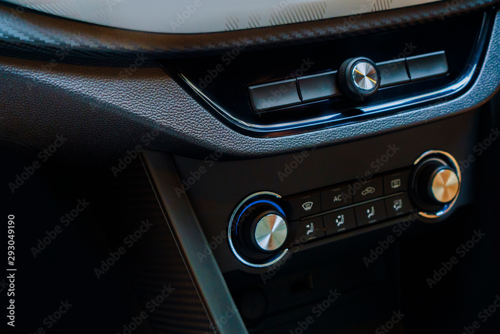 Central Car Console - button in gray and black