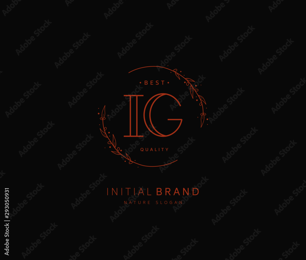 I G IG Beauty vector initial logo, handwriting logo of initial signature, wedding, fashion, jewerly, boutique, floral and botanical with creative template for any company or business. I G IG Beauty vector initial logo, handwriting logo of initial signature, wedding, fashion, jewerly, boutique, floral and botanical with creative template for any company or business.