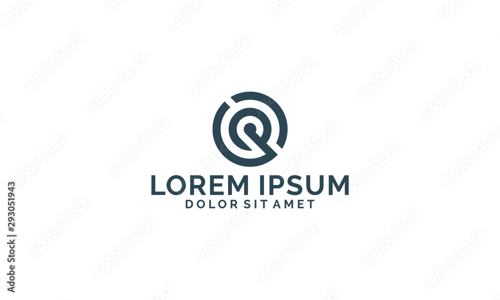 Initial letter P logo template with circle line art symbol in flat design monogram illustration Initial letter P logo template with circle line art symbol in flat design monogram illustration