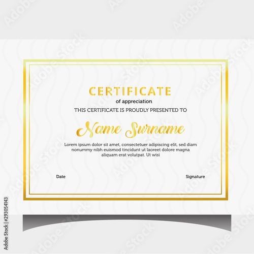 certificate template design with best award symbol