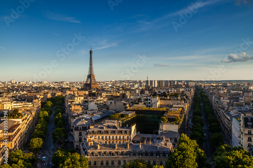 Eiffell Tower seen from the Arc de Triomphe