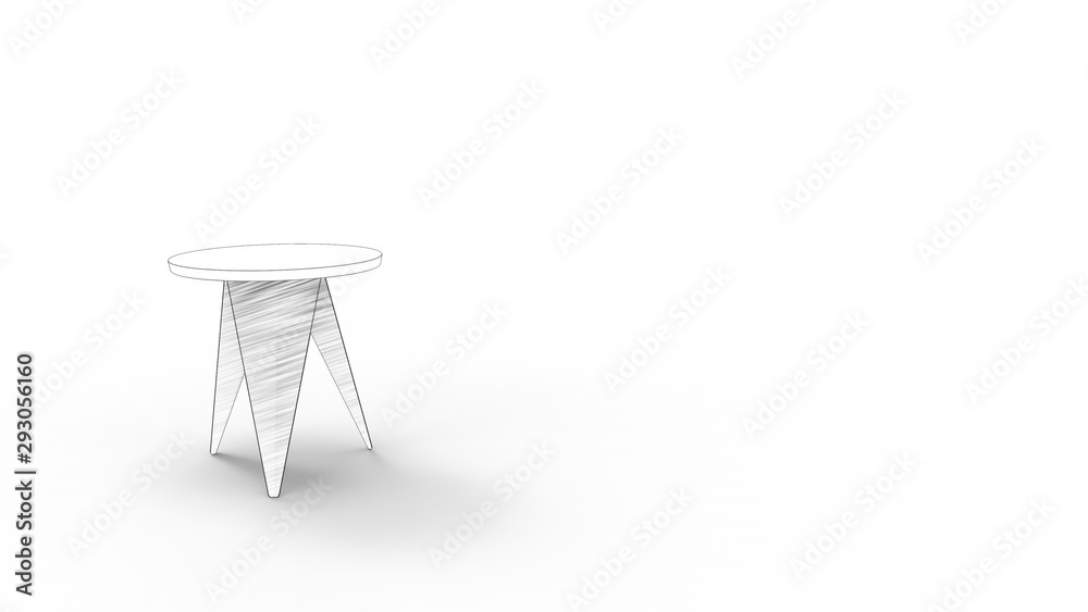 3d rendering of a small coffee table isolated in white studio background 3d rendering of a small coffee table isolated in white studio background