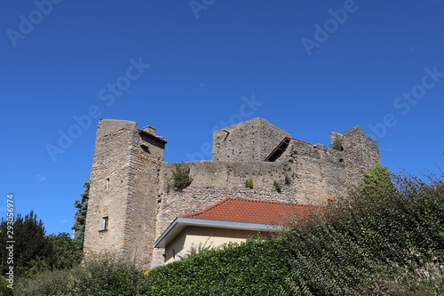 Vestiges du château médiéval et du donjon du village de Saint Germain au Mont d'Or - France