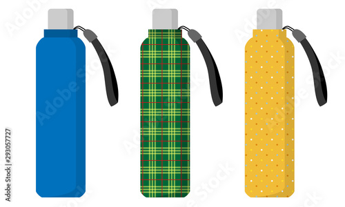 Set of 3 folding umbrella illustrations