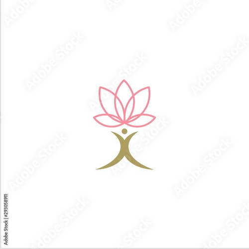 lotus end people vector logo modern graphic abstract