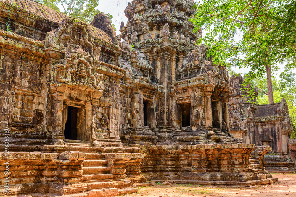 Mysterious view of scenic ancient Thommanon temple in Angkor