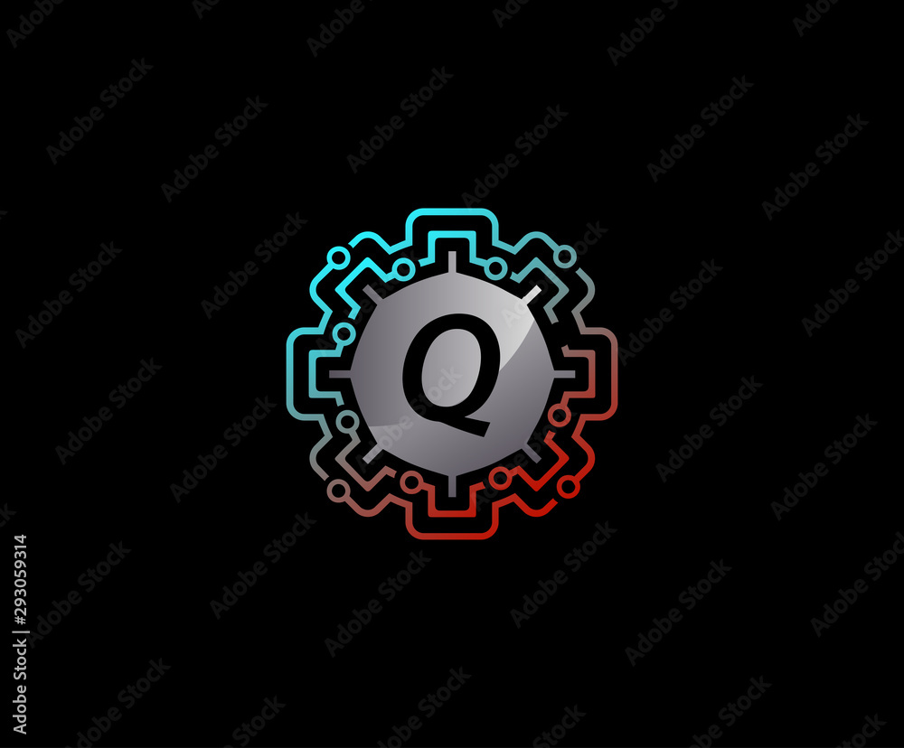 Network Connection Technology Letter Q Logo Icon. Network Connection Technology Letter Q Logo Icon.