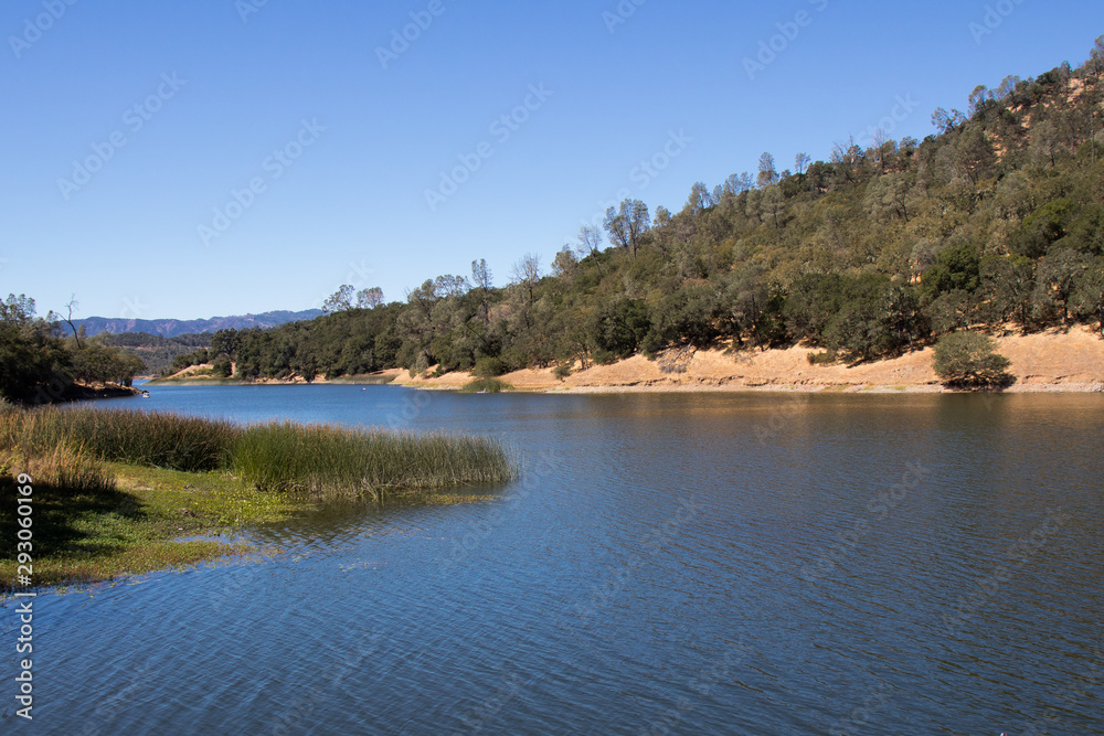 Golden hills in Lake Berryessa Napa County California