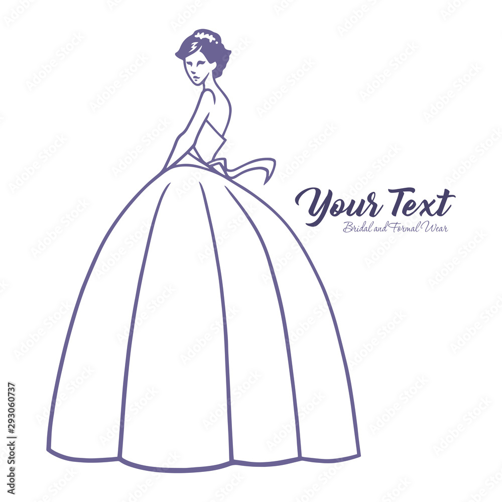 Beautiful Wedding Dresses Boutique Logo, Bridesmaid Gown Logo, Bridal Gown  Logo Vector Design Template Stock Vector | Adobe Stock