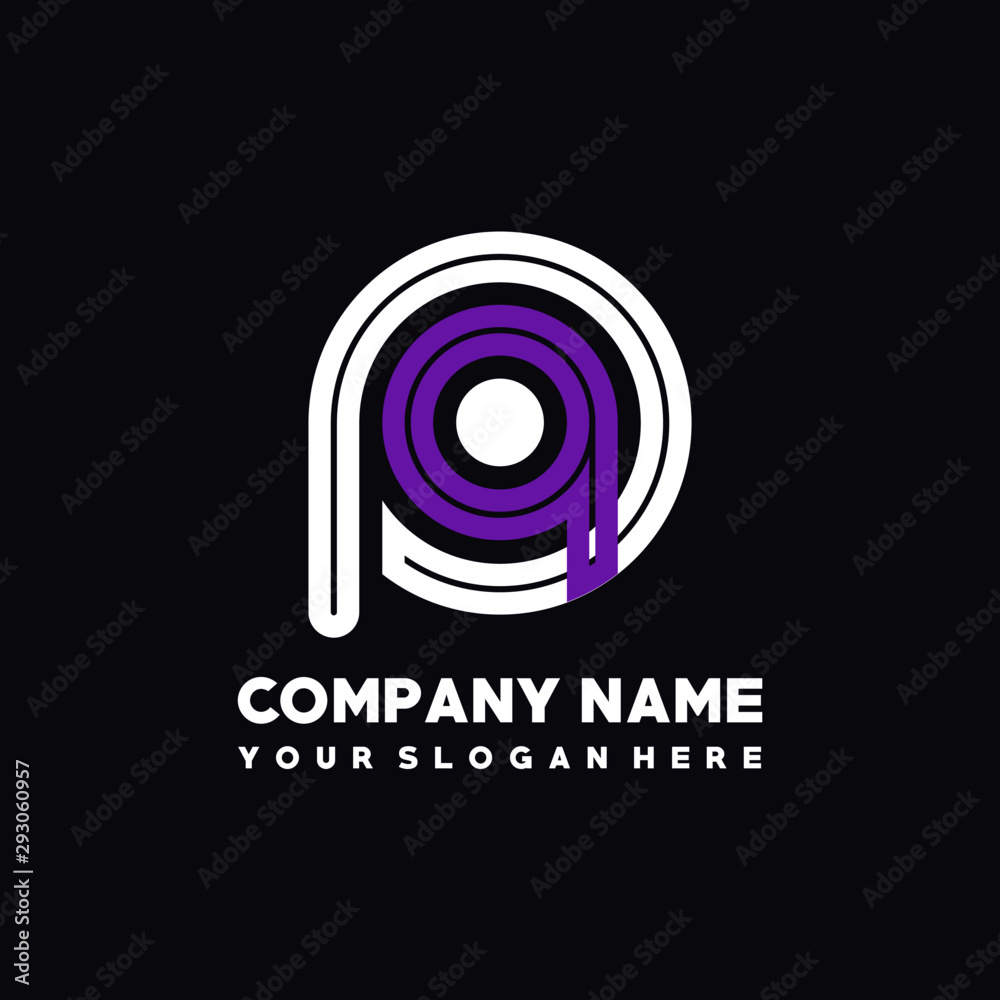 initial letter PA logo, round logo white, purple lowercase letters initial letter PA logo, round logo white, purple lowercase letters