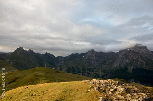 landscape of mountains and blue sky
