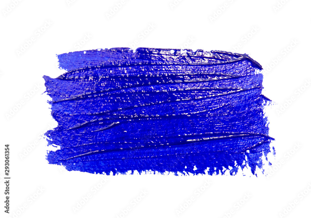 Fototapeta premium Paint brush stroke texture blue watercolor isolated