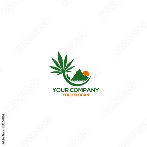 Mountain Hemp Farm Logo Design vector