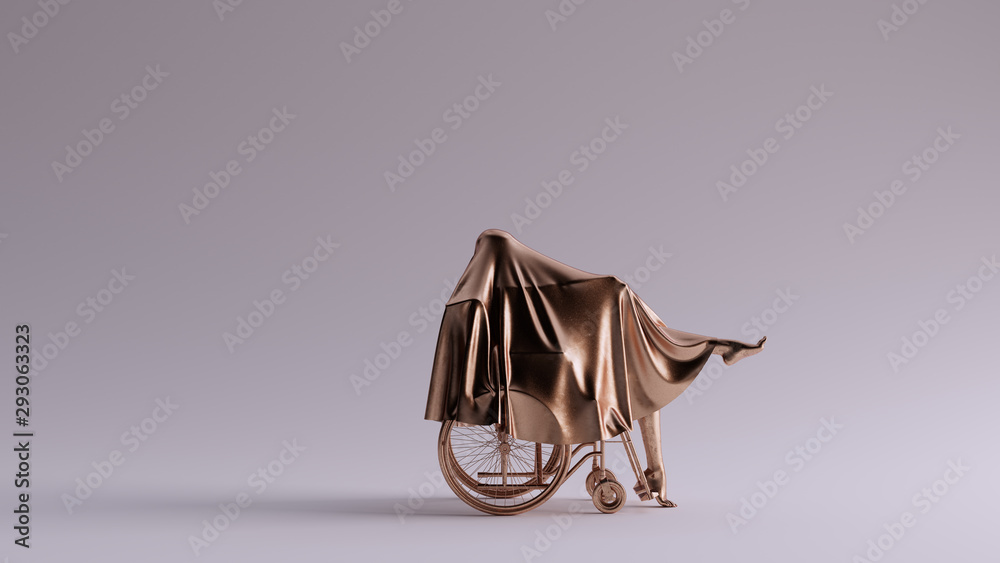 Bronze Evil Spirit Leaning Forward in a Wheelchair Right View 3d Illustration 3d Rendering Bronze Evil Spirit Leaning Forward in a Wheelchair Right View 3d Illustration 3d Rendering