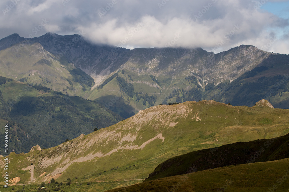 landscape of mountains and blue sky