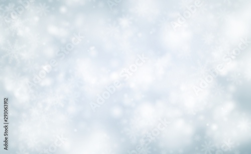 abstract background with snowflakes and bokeh lights. bokeh Christmas blurred beautiful shiny Christmas, use wallpaper backdrop and your product. © Khaohom Mali