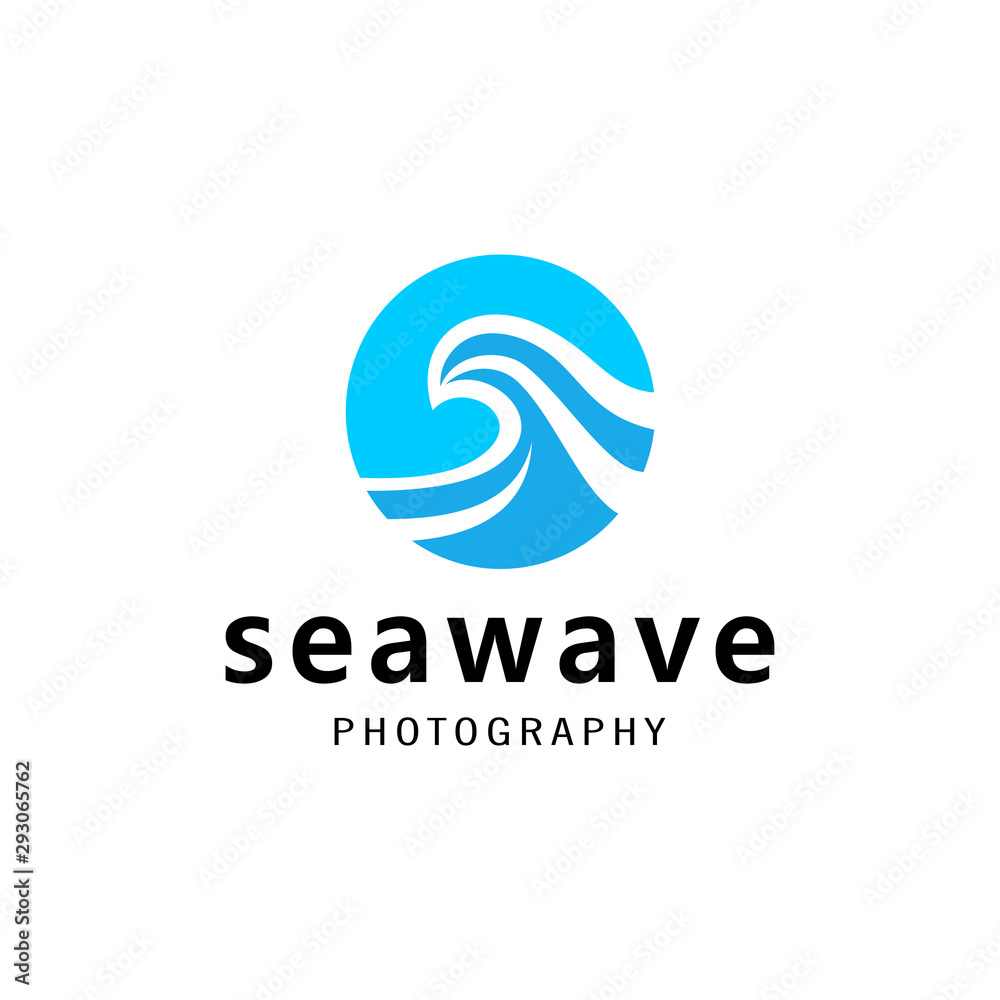 Illustration of a beautiful abstract wave in a circle logo design