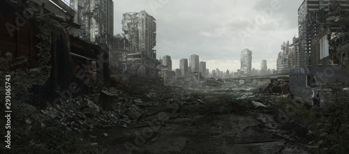 Obraz na płótnie Ruined Cityscape