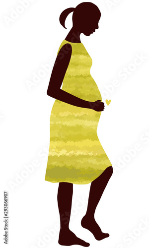 a pregnant woman with yellow dress 黄色いドレスの妊婦