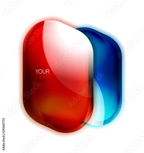 Glass web banner graphic design, bright transparent glossy element for message, digital bubble icon concept.