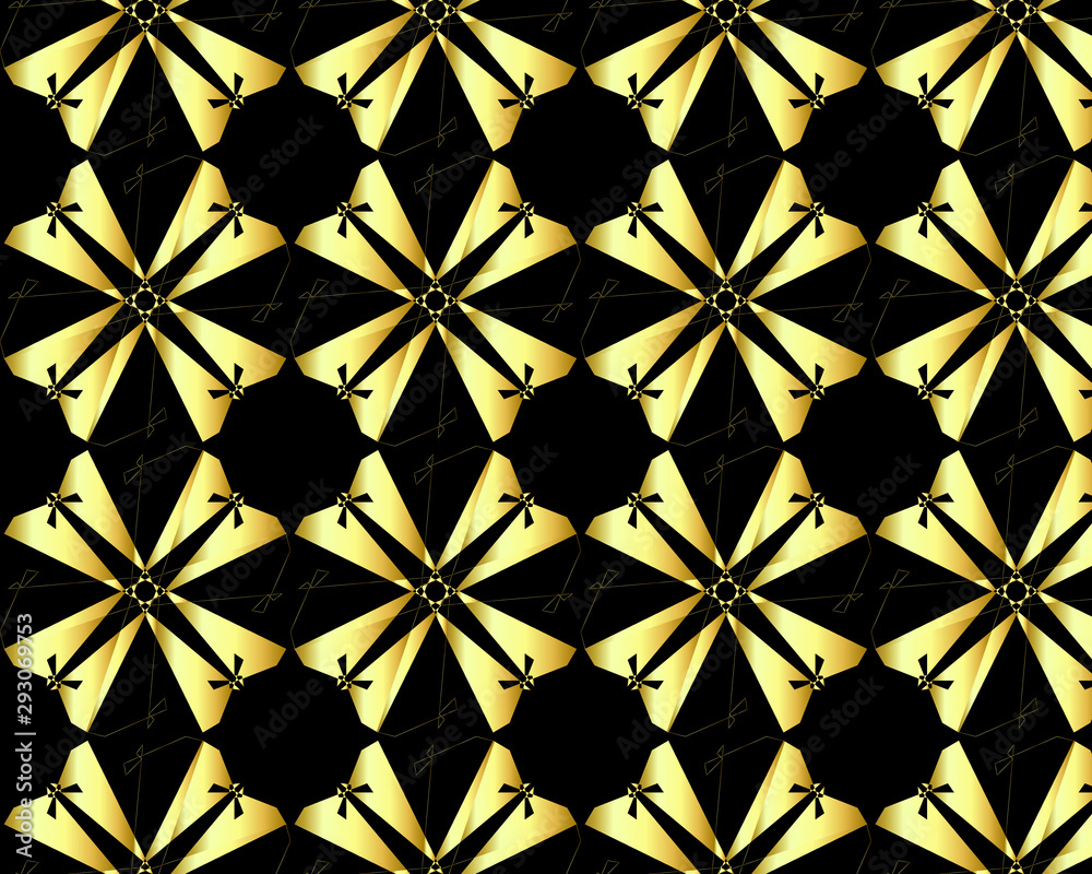 Gold gradient with black background pattern design Gold gradient with black background pattern design