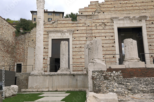 Ancient Roman temple of Capitolium in Brescia  UNESCO world heritage  Italy