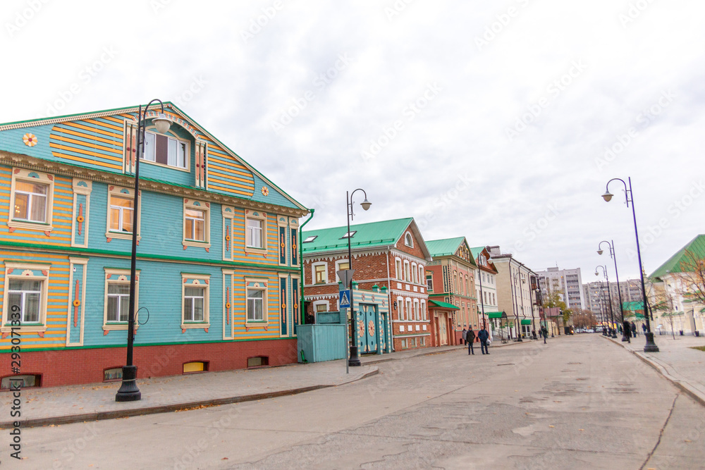 Old Tatar settlement in the Kazan city (Kayuma Nasyri street). Kazan city, Tatarstan Republic, Russia