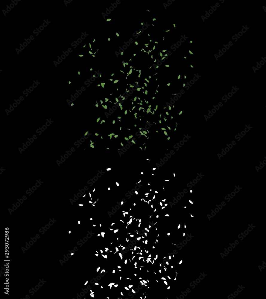 Obraz premium 3D illustration of a mint leaves flow with alpha layer