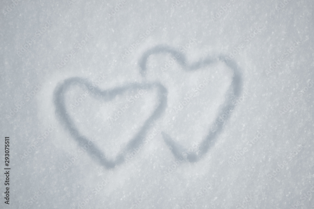 Two Hearts on the snow