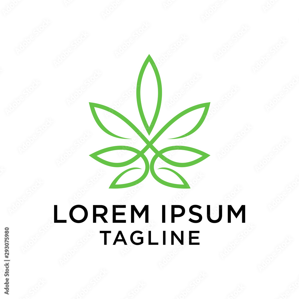 cannabis line art logo template cannabis line art logo template