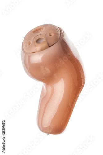 Brown deaf aid isolated on white background