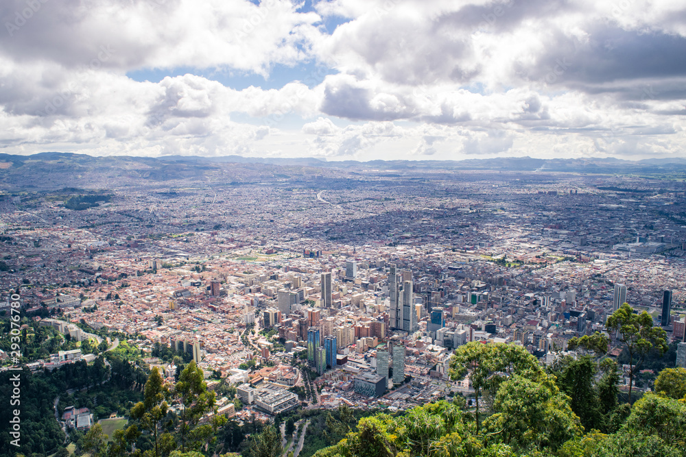 aerial view of the of bogota