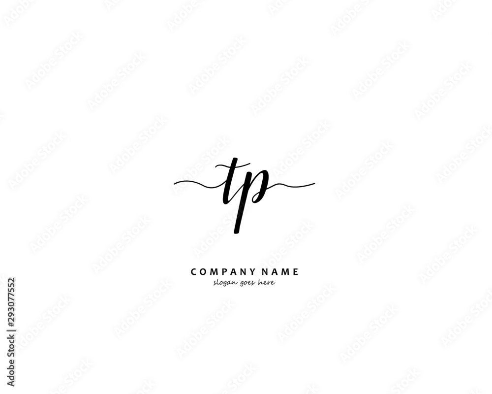 TP Initial handwriting logo vector TP Initial handwriting logo vector