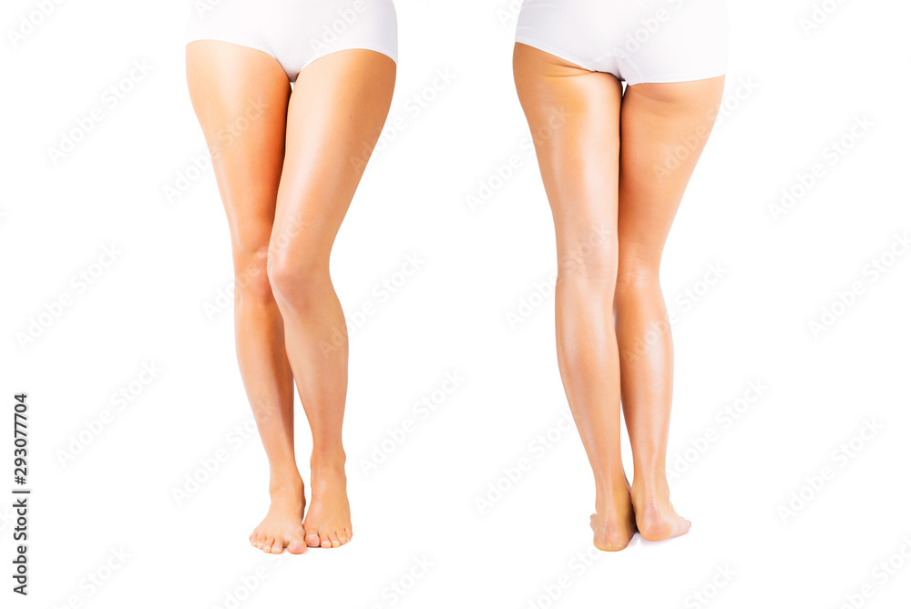 Woman with smooth and soft skin on legs