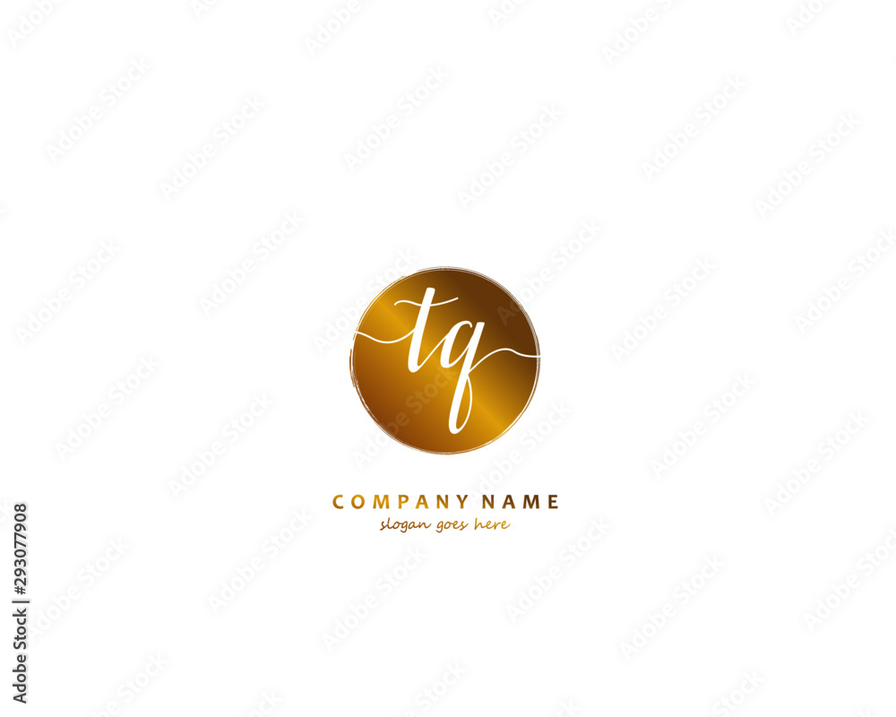 TQ Initial handwriting logo vector TQ Initial handwriting logo vector