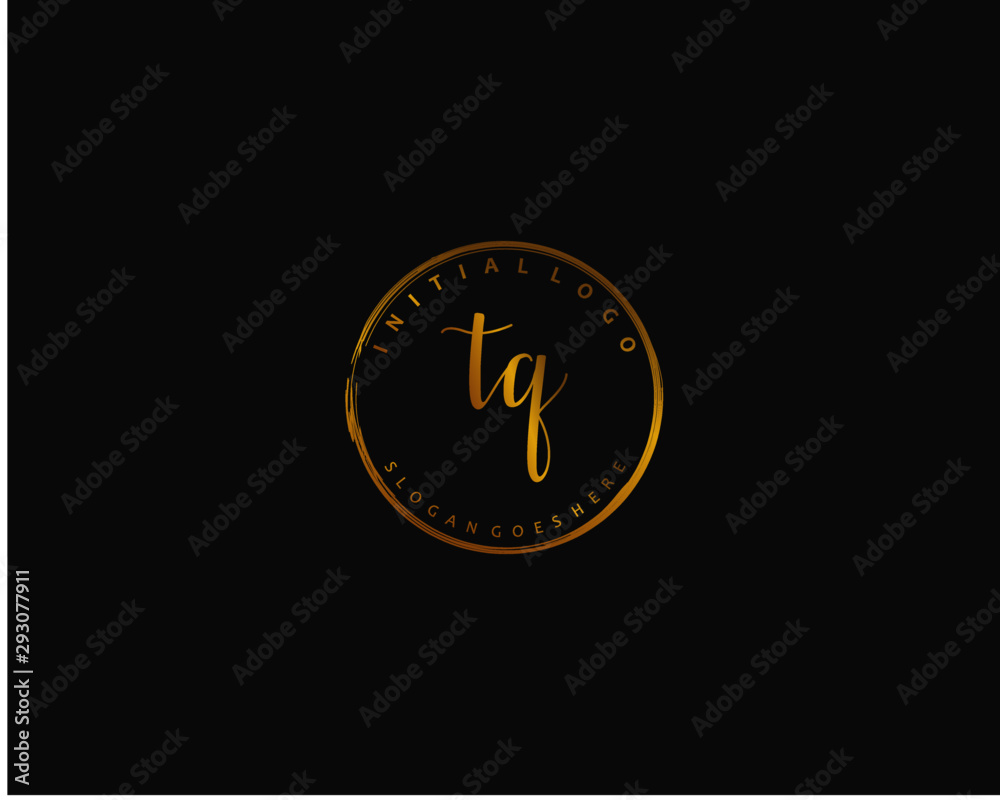 Fototapeta premium TQ Initial handwriting logo vector