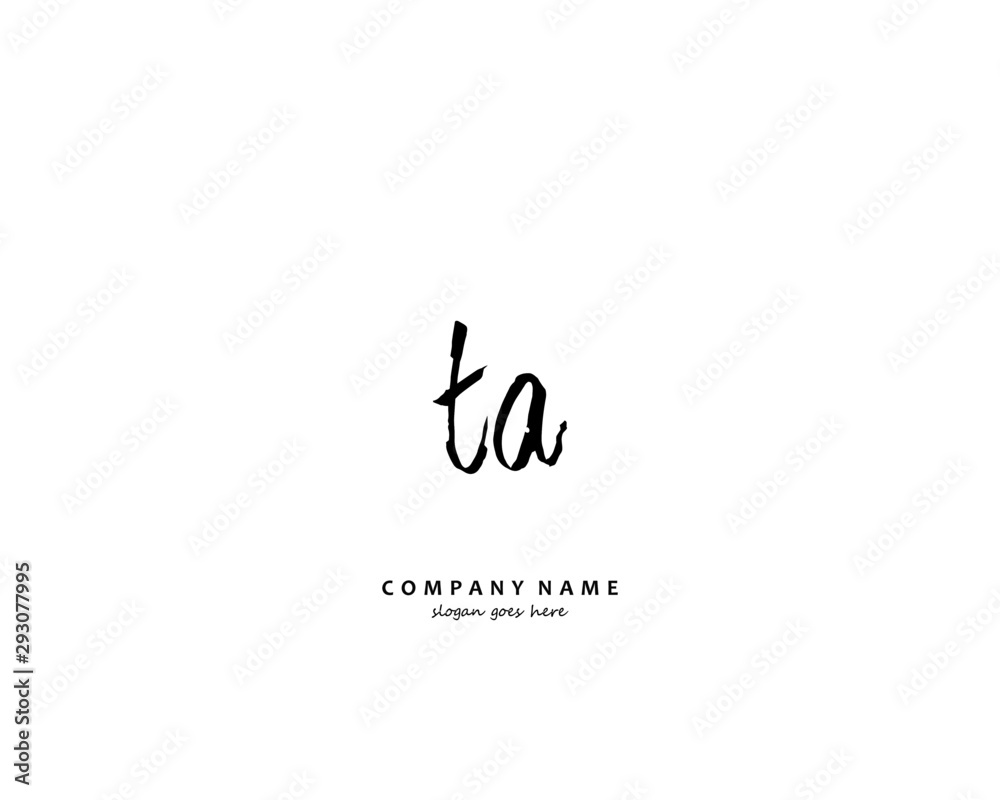 TA Initial handwriting logo vector TA Initial handwriting logo vector