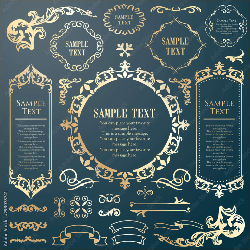 美しいビンテージ調フレーム素材 アンティーク ラグジュアリー ロイヤル デコレーション Stock Vector Adobe Stock