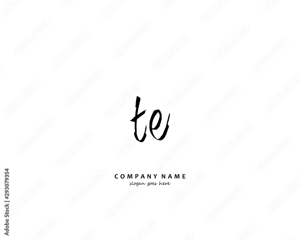 TE Initial handwriting logo vector TE Initial handwriting logo vector