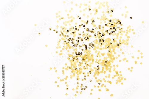 Festive shining background with gold sparkles. Holiday concept  copy space