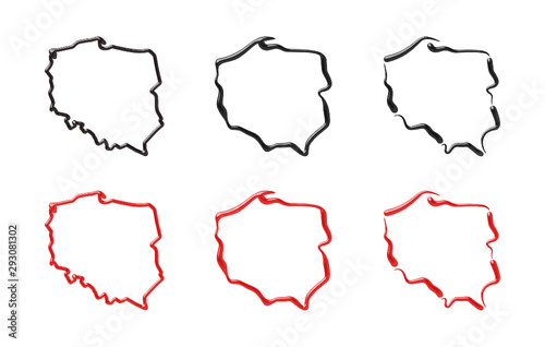 Mapa Polski - kontury