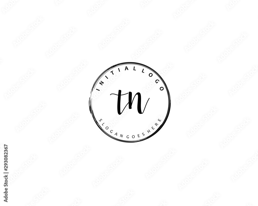 TN Initial handwriting logo vector TN Initial handwriting logo vector