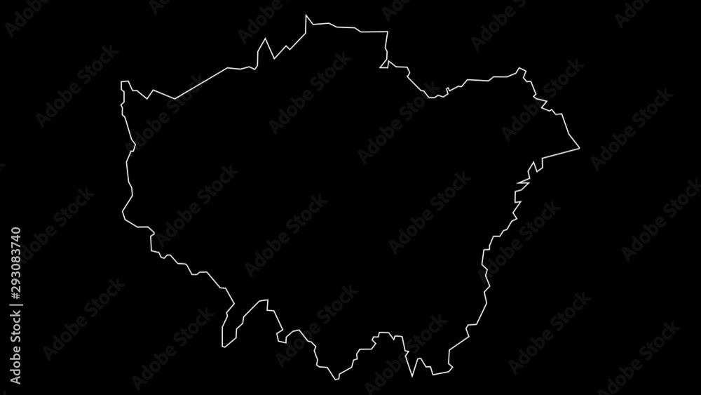 London England UK region map outline animation Stock Video | Adobe Stock
